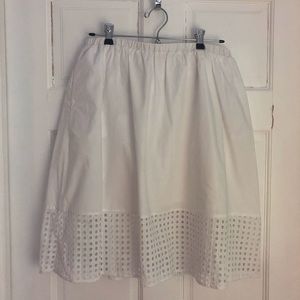 Vince Camuto White Lace Detail Skirt